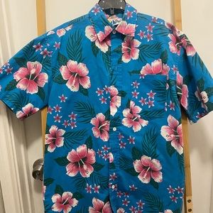 Vintage Sears Hawaiian Aloha Shirt The Mens Store Small Pink Flower